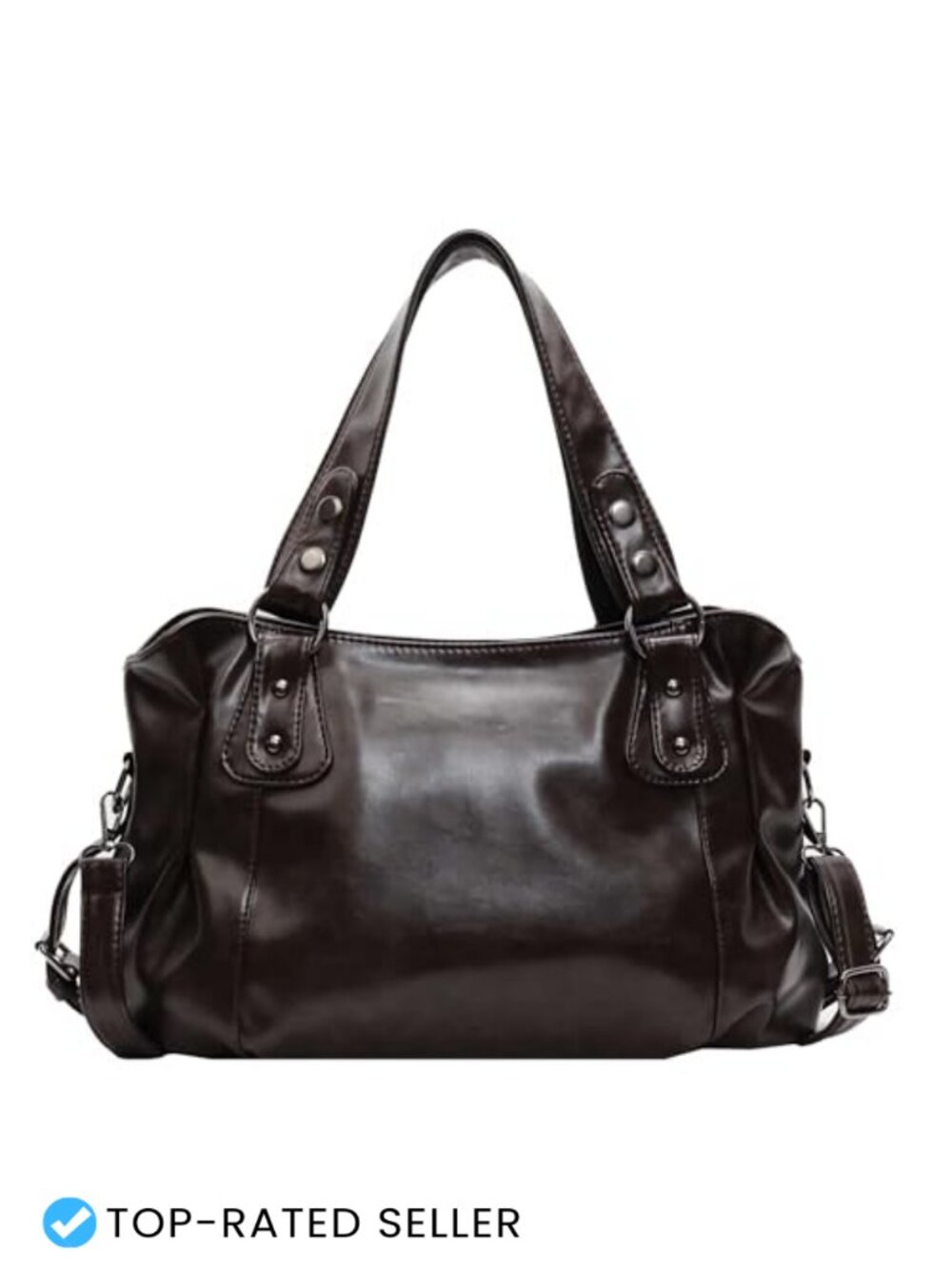 Y2K Vintage City Hobo Shoulder Bag Faux Leather Large Tote Purse Women